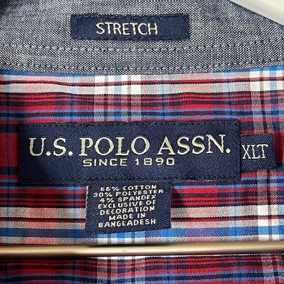 Us Polo Assn Red Plaid Button Down Long Sleeve - Picture 3 of 3